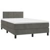 vidaXL Cama box spring con colch&oacute;n terciopelo gris oscuro 120x200 cm
