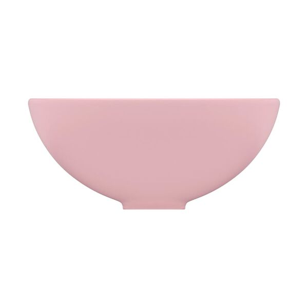 vidaXL Lavabo de lujo redondo cerámica rosa mate 32,5x14 cm