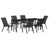 vidaXL Conjunto de Comedor de Jard&iacute;n 7 pcs Negro