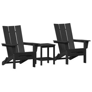 vidaXL Muebles de lounge para jardín 3 pcs Negro 38 x 38 x 46cm