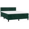 vidaXL Cama box spring colch&oacute;n y LED terciopelo verde oscuro 140x190cm