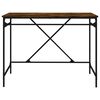 vidaXL Escritorio hierro madera contrachapada roble humo 100x50x75 cm