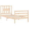 vidaXL Estructura de cama con cabecero madera maciza 90x200 cm