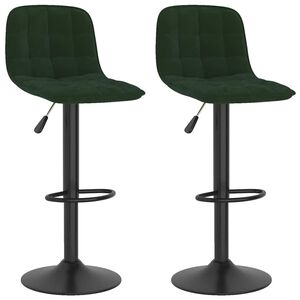 vidaXL Taburetes de cocina 2 unidades terciopelo verde oscuro