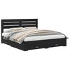vidaXL Estructura de cama con caj&oacute;n Roble Negro 180 x 200 cm