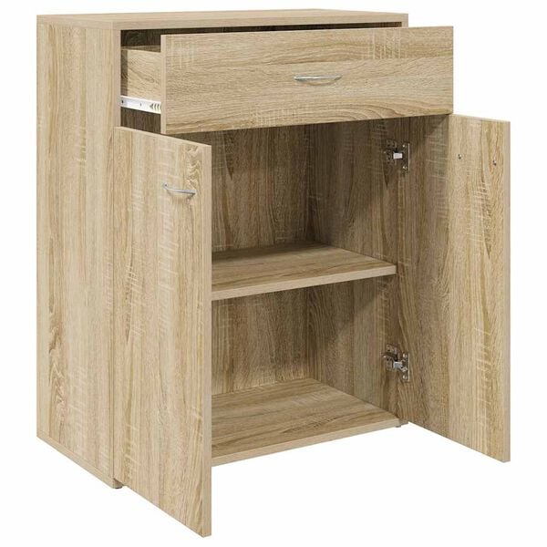 vidaXL Aparador de madera contrachapada color roble Sonoma 60x30x75 cm