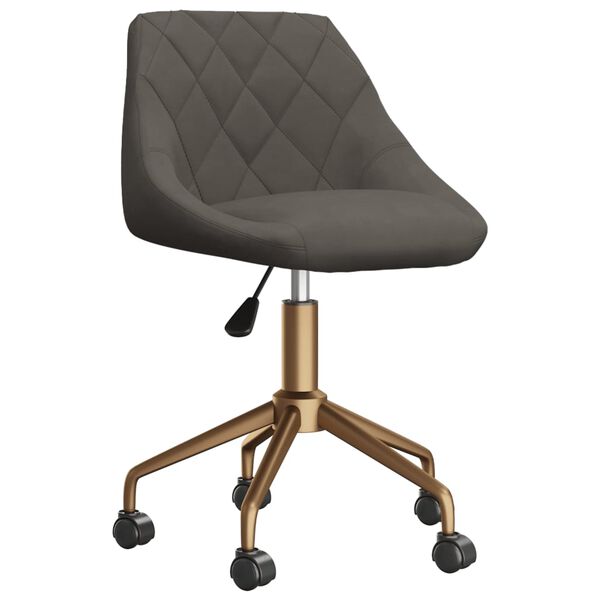 vidaXL Sillas de comedor giratorias 2 uds terciopelo gris oscuro