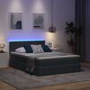 vidaXL Cama con almacenamiento y LED con LED Gris oscuro 140 x 200 cm