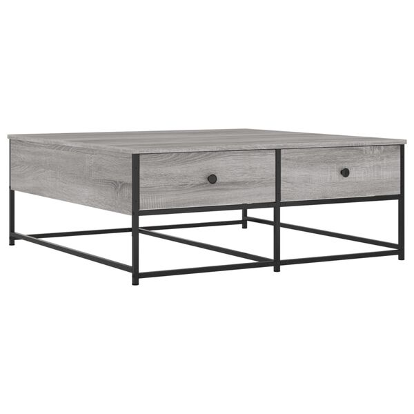 vidaXL Mesa de centro madera de ingenier&iacute;a gris Sonoma 100x99x40 cm