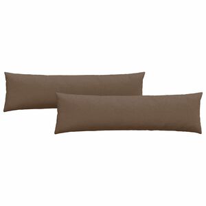 vidaXL Cojines de sof&aacute; 2 pcs Marr&oacute;n 145 x 40 cm tela