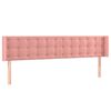 vidaXL Cabecero con LED de terciopelo rosa 203x16x78/88 cm