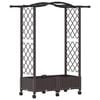 vidaXL Cama elevada con trellis y techo Marr&oacute;n 124 x 40 x 129 cm PP