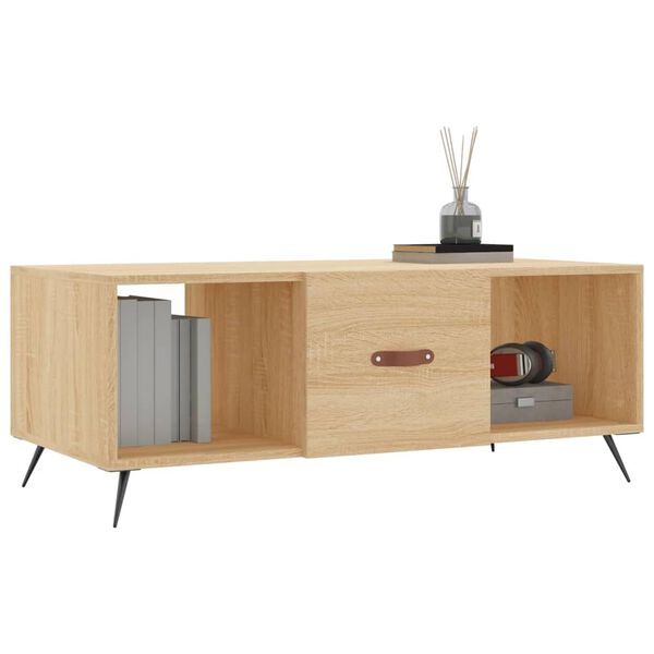 vidaXL Mesa de centro madera contrachapada roble Sonoma 102x50x40 cm