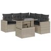 vidaXL Set de sof&aacute;s de jard&iacute;n 6 pzas y cojines rat&aacute;n sint&eacute;tico gris