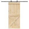 vidaXL Puerta corredera con herrajes madera maciza de pino 100x210 cm