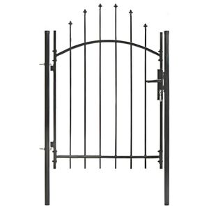 vidaXL Puerta de jardín de acero negro 1x1,5 m