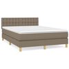 vidaXL Cama box spring con colch&oacute;n tela gris taupe 140x190 cm