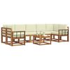 vidaXL Conjunto de sof&aacute;s de exterior con coj&iacute;n 8 pcs Natural y Crema
