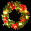 vidaXL Corona de Navidad con luces LED PVC verde 60 cm