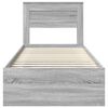 vidaXL Estructura de cama con cabecera Gris Sonoma 90 x 190 cm