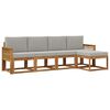 vidaXL Conjunto de sof&aacute;s de exterior 5 uds. Natural y Gris Claro