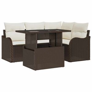 vidaXL Juego de comedor para exteriores 5 pcs Marr&oacute;n Polirat&aacute;n