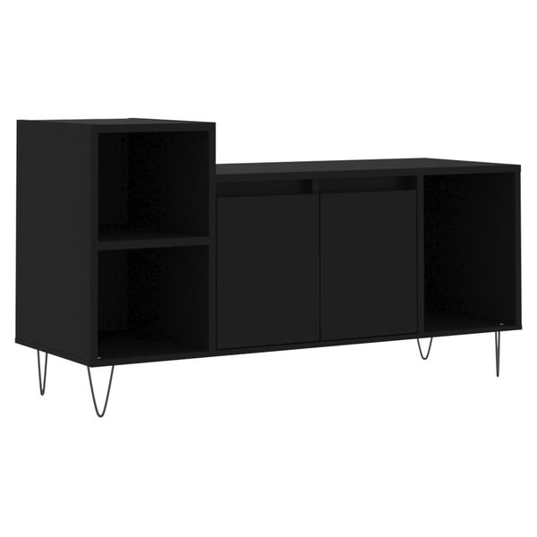 vidaXL Mueble para TV madera contrachapada negro 100x35x55 cm