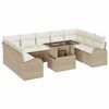 vidaXL Conjunto de sof&aacute; de jard&iacute;n 10 pcs Beige y Crema rat&aacute;n sint&eacute;tico