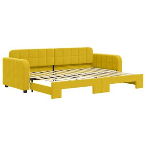 vidaXL Sof&aacute; cama nido terciopelo amarillo 80x200 cm