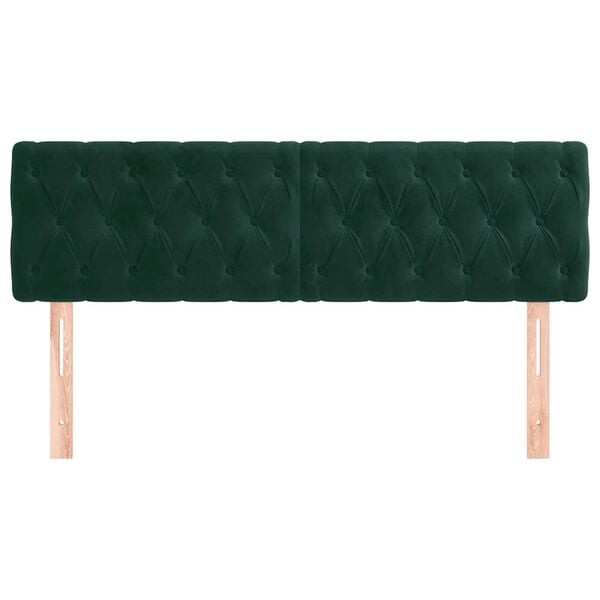vidaXL Cabeceros terciopelo verde oscuro 160x7x78/88 cm