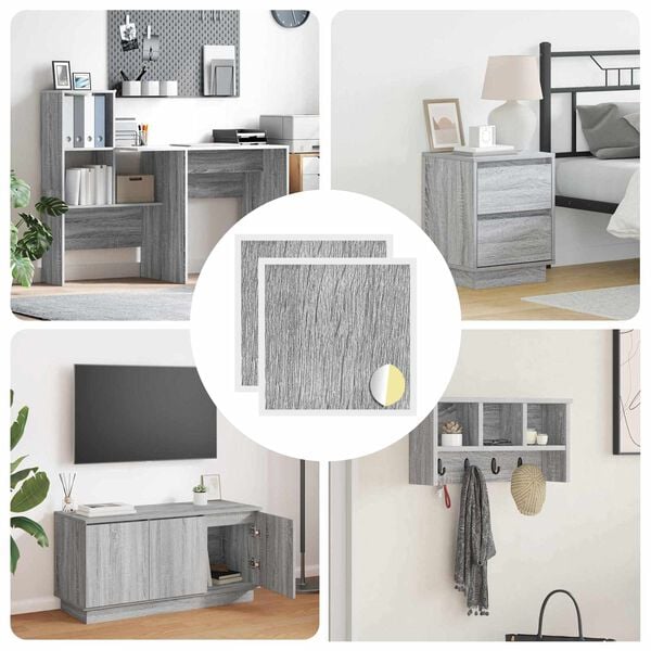 vidaXL Cubierta de Tornillo Autoadhesiva 2 pcs Gris Sonoma