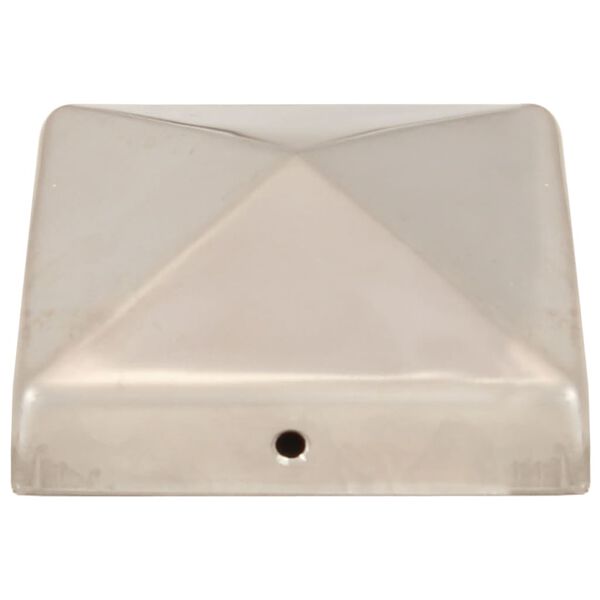 vidaXL Tapas piramidales postes valla 6 uds acero inoxidable 81x81 mm