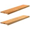vidaXL Alf&eacute;izares de ventana 2 uds madera maciza roble marr&oacute;n claro