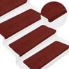 vidaXL Alfombrilla autoadhesiva escalera 30 uds rojo 65x22,5x3,5 cm
