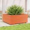 vidaXL Jardinera madera maciza de pino marr&oacute;n cera 110x110x49,5 cm