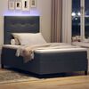 vidaXL Cama Box Spring LED con colch&oacute;n Gris oscuro 120 x 190 cm tela