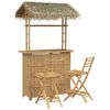 vidaXL Mesa de bar y taburetes para exterior 3 uds. Natural Bamb&uacute;