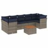 vidaXL Set de sof&aacute;s de jard&iacute;n y cojines 8 piezas rat&aacute;n sint&eacute;tico gris