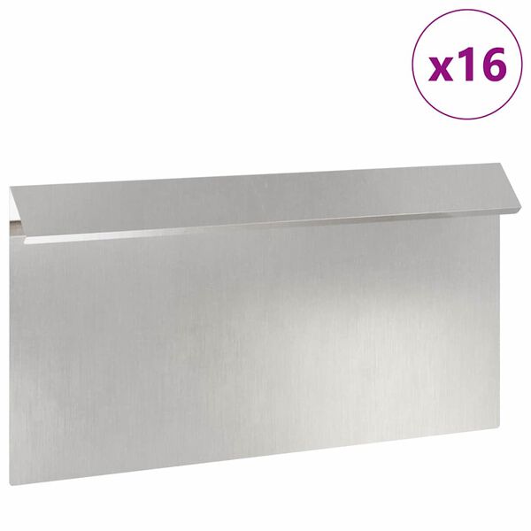 vidaXL Valla para caracoles 16 pcs Plateado 50 x 3,5 x 25 cm