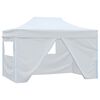 vidaXL Carpa plegable para celebraciones con 4 paredes blanco 3x4,5 m