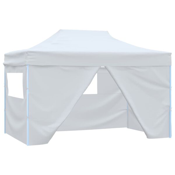 vidaXL Carpa plegable para celebraciones con 4 paredes blanco 3x4,5 m