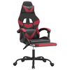 vidaXL Silla gaming con reposapiés cuero sintético negro rojo tinto