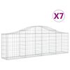 vidaXL Cestas de gaviones 7 uds forma de arco hierro 200x30x60/80 cm