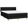 vidaXL Cama box spring con colch&oacute;n tela negro 140x190 cm