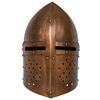 vidaXL R&eacute;plica de casco de caballero medieval antiguo LARP acero cobre