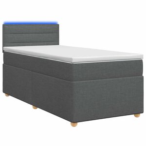 vidaXL Cama box spring con colch&oacute;n Gris oscuro 80 x 200 cm Tela