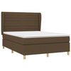vidaXL Cama box spring con colch&oacute;n tela marr&oacute;n oscuro 140x200 cm