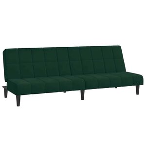 vidaXL Sof&aacute; cama de 2 plazas terciopelo verde oscuro