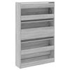 vidaXL Zapatero de madera de ingenier&iacute;a gris Sonoma 80x21x125,5 cm