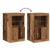 vidaXL Aparador LED 2 pcs Madera vieja 41 x 37 x 67 cm